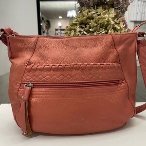 Stone and mountain Coral Leather Crossbody Bag